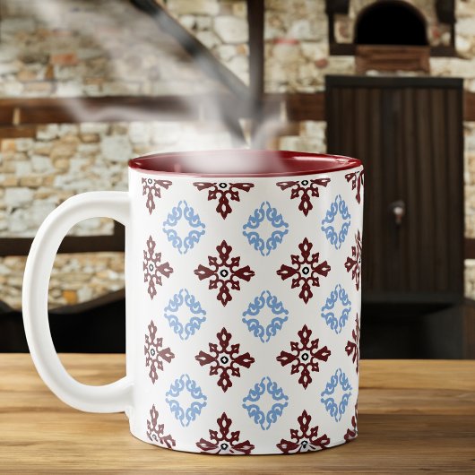 Rote und blaue polnische Tile Zweifarbige Tasse