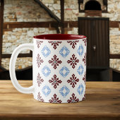 Rote und blaue polnische Tile Zweifarbige Tasse