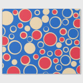 Rote und blaue Punkte auf blau Geschenkpapier (Flach)