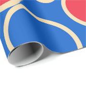 Rote und blaue Punkte auf blau Geschenkpapier (Rolleneckpunkt)