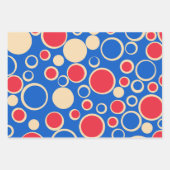 Rote und blaue Punkte auf blau Geschenkpapier Set (Vorderseite 2)