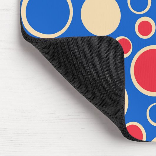 Rote und blaue Punkte auf blau Mousepad (Ecke)