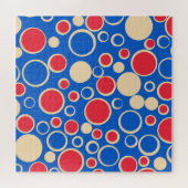 Rote und blaue Punkte auf blau Puzzle (Horizontal)