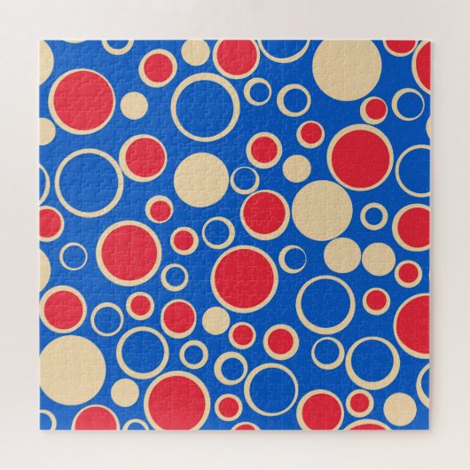 Rote und blaue Punkte auf blau Puzzle (Horizontal)