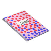 Rote und blaue Punkte auf Rosa Notizblock (Rechte Seite)