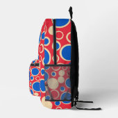 Rote und blaue Punkte auf rot Bedruckter Rucksack (Rechts)