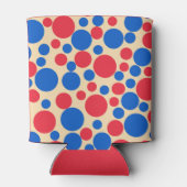 Rote und blaue Punkte auf rot Dosenkühler (Rückseite)