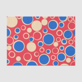 Rote und blaue Punkte auf rot Seidenpapier