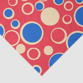 Rote und blaue Punkte auf rot Seidenpapier (Ausschnitt)