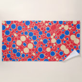 Rote und blaue Punkte auf rot Strandtuch (Vorderseite)