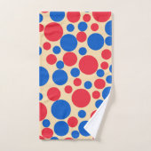 Rote und blaue Punkte auf Tan Badhandtuch Set (Handtuch)