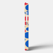 Rote und blaue Punkte auf Tan Case-Mate iPhone Hülle (Rückseite / Links)