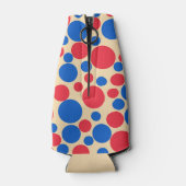 Rote und blaue Punkte auf Tan Flaschenkühler (Rückseite)