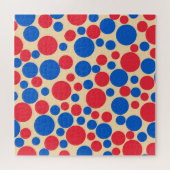 Rote und blaue Punkte auf Tan Puzzle (Horizontal)