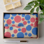 Rote und blaue Punkte auf Tan Seidenpapier (Geschenk)