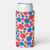 Rote und blaue Punkte auf Tan Selters Dosenkühler (Seltzer Vorderseite)