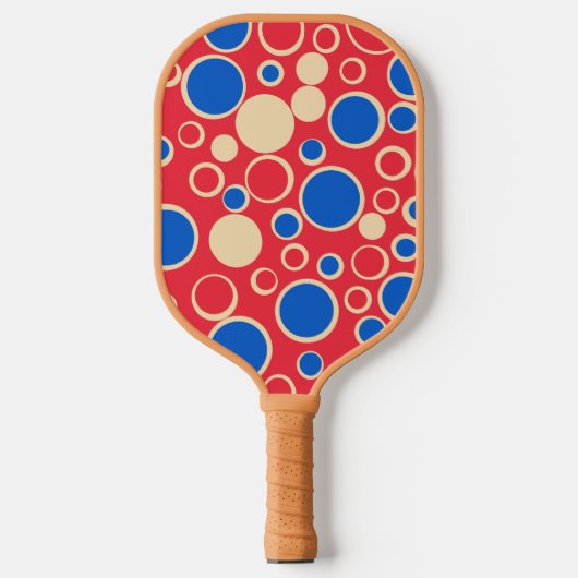 Rote und blaue Punkte Pickleball Schläger (Vorderseite)