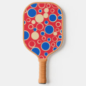 Rote und blaue Punkte Pickleball Schläger (Rückseite)