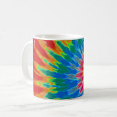 Rote und blaue Regenbogen-Spirale-Krawatten-Tasse Kaffeetasse (Vorderseite Links)