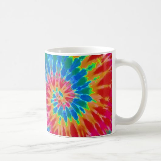 Rote und blaue Regenbogen-Spirale-Krawatten-Tasse Kaffeetasse (Rechts)