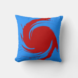 Rote und blaue Retro Abstrakte Malerei Kissen