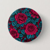 Rote und blaue Rose Button (Vorderseite)