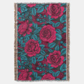 Rote und blaue Rose Decke (Vorderseite Vertikal)