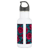 Rote und blaue Rose Edelstahlflasche (Rückseite)