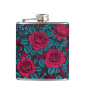 Rote und blaue Rose Flachmann (Vorderseite)