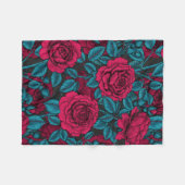 Rote und blaue Rose Fleecedecke (Vorderseite (Horizontal))