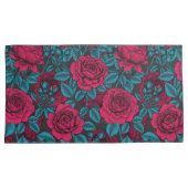 Rote und blaue Rose Kissenbezug (Vorderseite-Rechts)