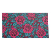 Rote und blaue Rose Kissenbezug (Rückseite-Links)
