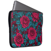 Rote und blaue Rose Laptopschutzhülle (Vorne Rechts)