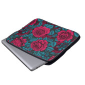 Rote und blaue Rose Laptopschutzhülle (Vorne Knopf)