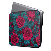 Rote und blaue Rose Laptopschutzhülle (Vorderseite Links)