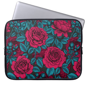 Rote und blaue Rose Laptopschutzhülle