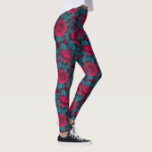 Rote und blaue Rose Leggings (Rechts)