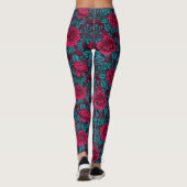 Rote und blaue Rose Leggings (Rückseite)