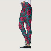 Rote und blaue Rose Leggings (Links)