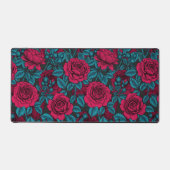 Rote und blaue Rose Schreibtischunterlage (Vorderseite)