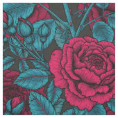 Rote und blaue Rose Stoff (Muster)