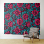 Rote und blaue Rose Wandteppich (Beispiel (Horizontal))