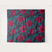 Rote und blaue Rose Wandteppich (Vorderseite (Horizontal))