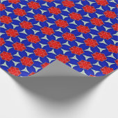 Rote und blaue Schneeflocken Geschenkpapier (Ecke)