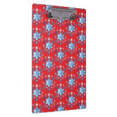 Rote und blaue Schneeflocken und Sterne Klemmbrett (Rechts)