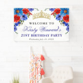 Rote und Blaue Sommer-Blume Geburtstag Banner (Insitu)