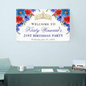 Rote und Blaue Sommer-Blume Geburtstag Banner (Messeveranstaltung)