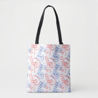 Rote und blaue Spiral Tote Tasche mit schwarzen Ha