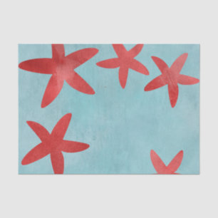 Rote und blaue Starfish Seidenpapier