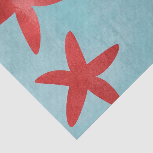 Rote und blaue Starfish Seidenpapier (Ausschnitt)